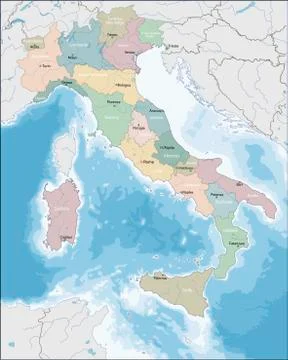 Map of Italy Stock Illustration