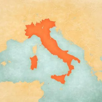 Map of Italy Stock Illustration