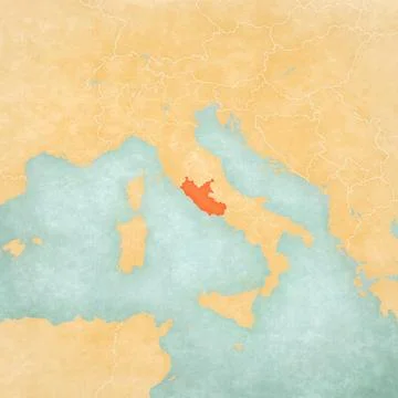 Map of Italy - Lazio Illustrazione stock