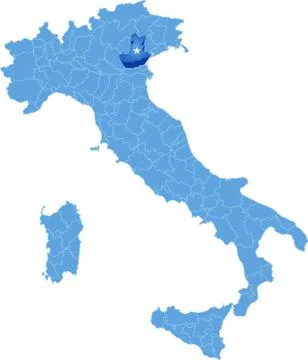 Map of Italy, Padova Stock Illustration