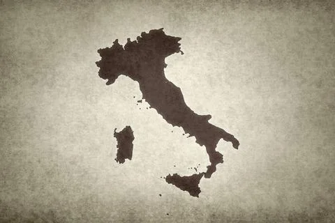 Map of Italy on an paper Stock Illustration