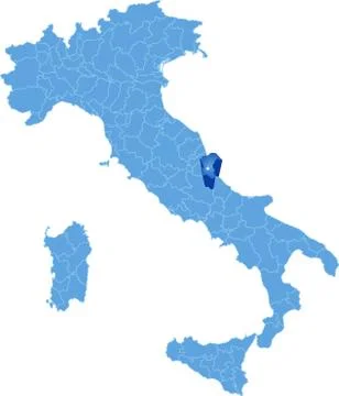 Map of Italy, Pescara Stock Illustration