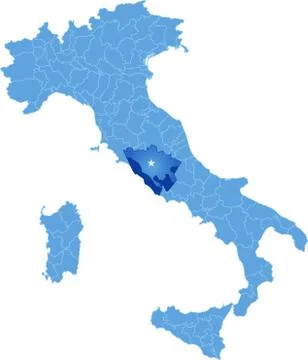 Map of Italy, Roma Illustrazione stock
