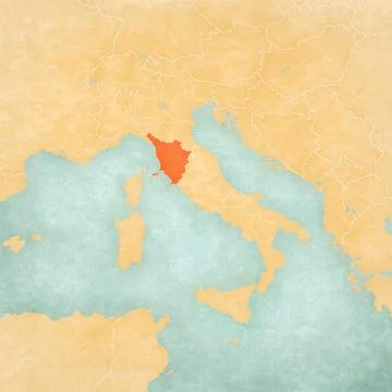 Map of Italy - Tuscany Stock Illustration