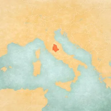 Map of Italy - Umbria Stock Illustration