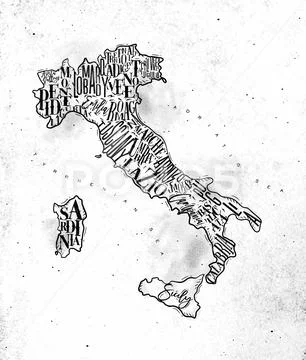 Map Italy vintage Stock Illustration