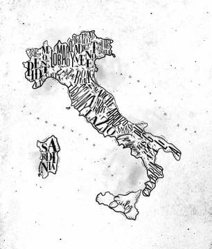 Map Italy vintage Illustrazione stock