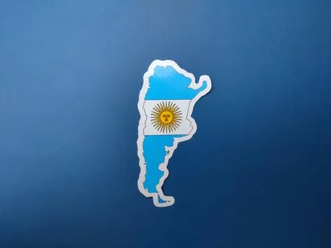 Map on its flag pattern isolated on a blue background Stock Photos