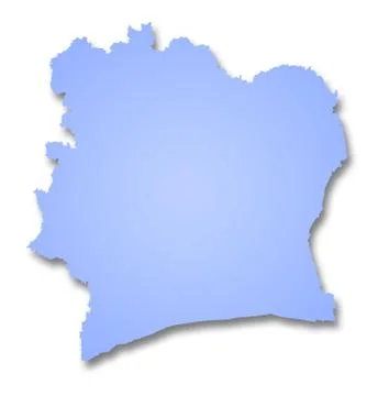 Map of Ivory Coast Stock Illustration