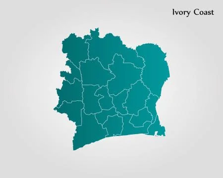 Map of Ivory Coast Stock Illustration