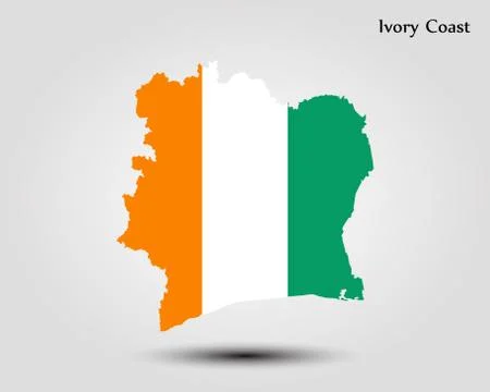 Map of Ivory Coast Stock Illustration