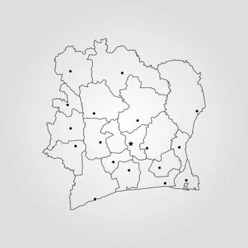 Map of Ivory Coast Stock Illustration