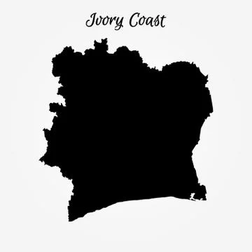 Map of Ivory Coast Stock Illustration