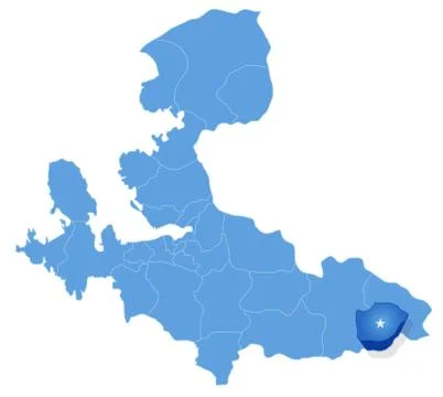 Map of Izmir - Beydag is pulled out Ilustración de archivo