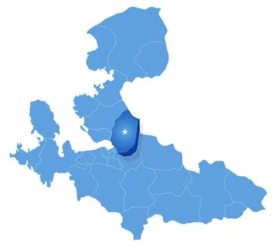 Map of Izmir - Bornova is pulled out Ilustración de archivo