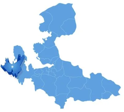 Map of Izmir - Cesme is pulled out Ilustración de archivo