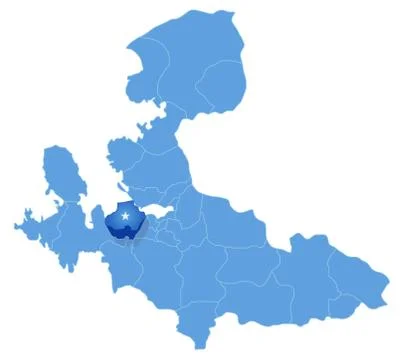 Map of Izmir - Guzelbahce is pulled out Ilustración de archivo