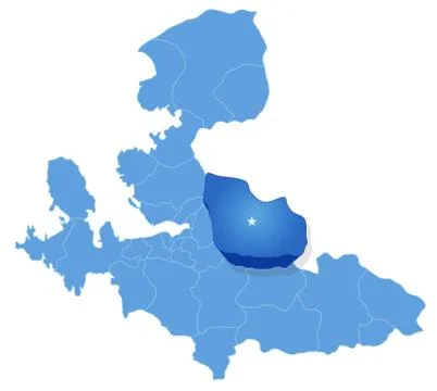 Map of Izmir - Kemalpasa is pulled out Ilustración de archivo