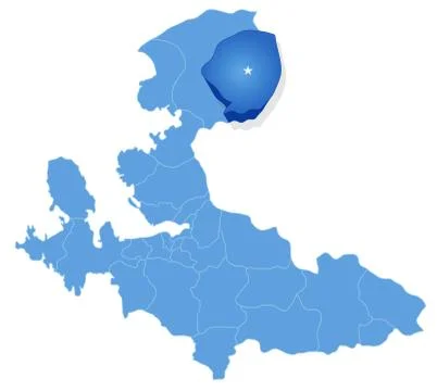 Map of Izmir - Kinik is pulled out Ilustración de archivo