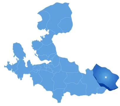 Map of Izmir - Kiraz is pulled out Ilustración de archivo