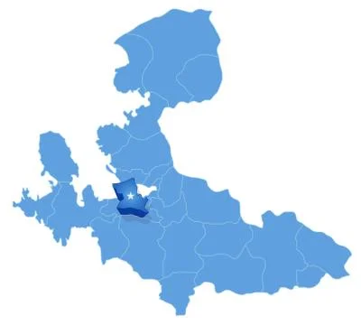 Map of Izmir - Narlidere is pulled out Ilustración de archivo