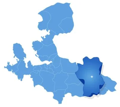 Map of Izmir - Odemis is pulled out Ilustración de archivo