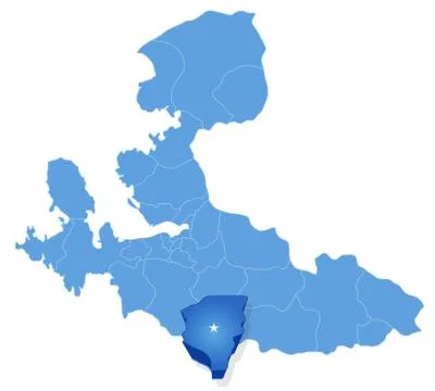 Map of Izmir - Selcuk is pulled out Ilustración de archivo