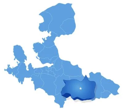 Map of Izmir - Tire is pulled out Ilustración de archivo