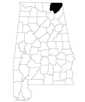 Map of jackson County in Alabama state on white backround. single County ma.. Stock Illustration