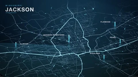 Map of Jackson Stock Footage 340890373