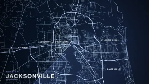 Map of Jacksonville 스톡 동영상 340890375