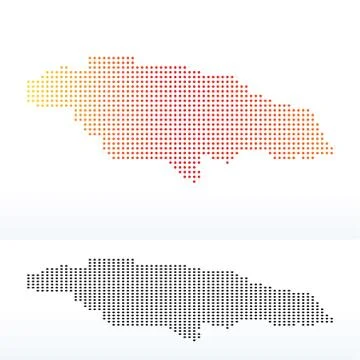 Map of Jamaica with Dot Pattern Illustrazione stock