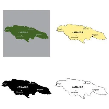 Map of jamaica icon Stock Illustration