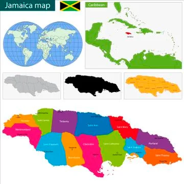 Map of Jamaica Stock Illustration