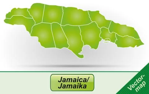 Map of jamaica Stock Illustration