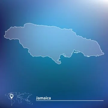 Map of Jamaica Stock Illustration