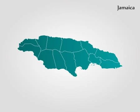 Map of Jamaica Stock Illustration