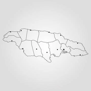 Map of Jamaica Stock Illustration