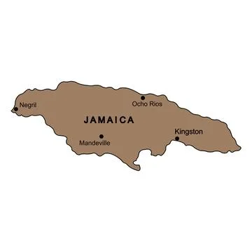 Map of jamaica Stock Illustration