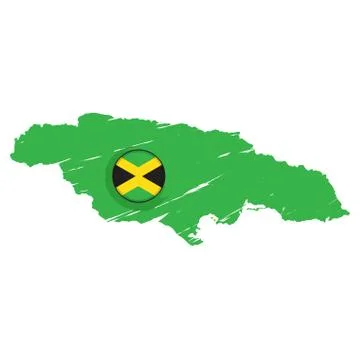 Map of Jamaica with a label Stock Illustration