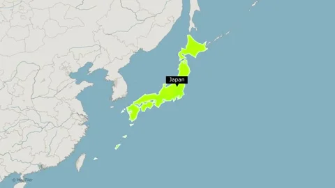 Map Of Japan Stock Footage 294081842