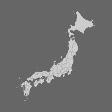 The map of Japan gray vector illustration Illustrazione stock