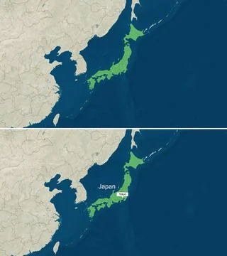 The map of Japan with text, textless Stock Illustration