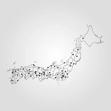 Map of Japan. Vector illustration. World map Stock Illustration