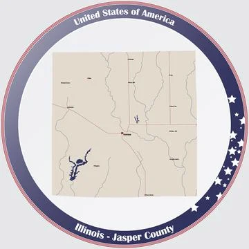 Map of Jasper County in Illinois Stock Illustration