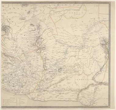 Map of Java, During The Java War 1825-1830 (Right Part); ILE DE JAVA. Map ... Stock Photos