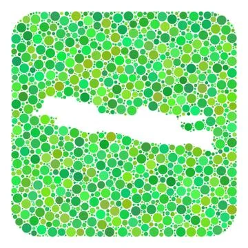 Map of Java Island - Dotted Mosaic with Stencil Stock Illustration