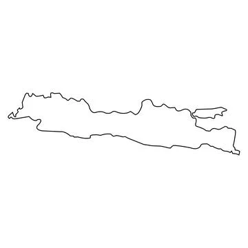 Map of Java Island Stockillustratie