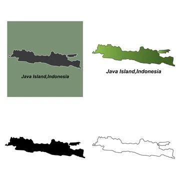 Map of Java Island Ilustración de archivo