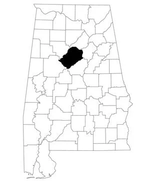 Map of Jefferson County in Alabama state on white backround. single County .. Stock Illustration